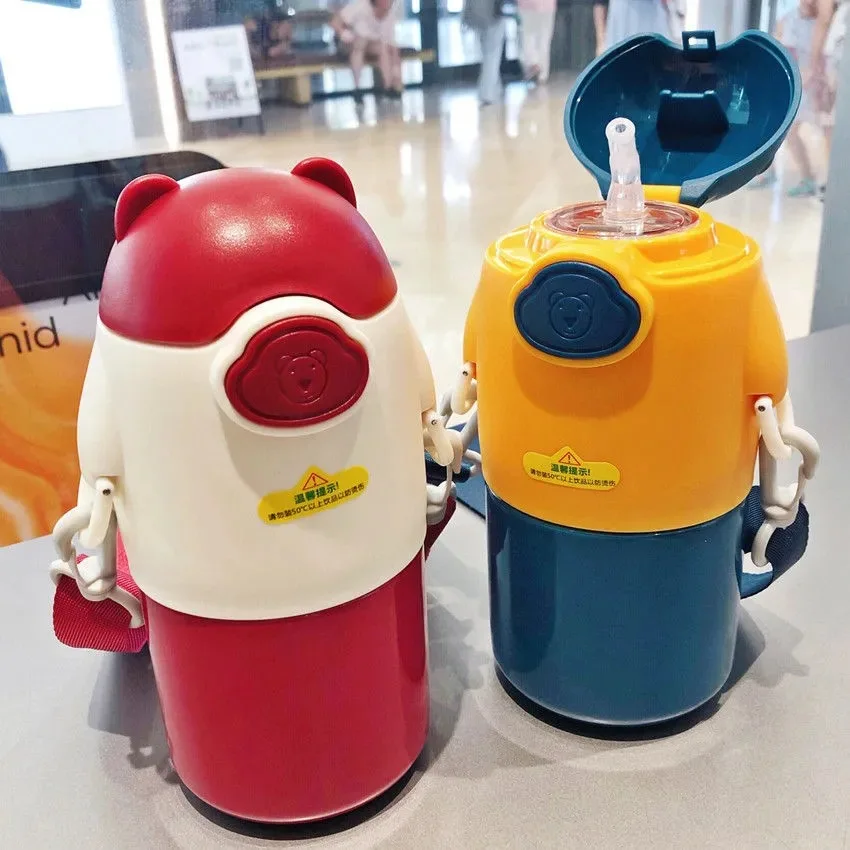 

Детский термос, чашка с соломинкой, переносной чайник из нержавеющей стали для мальчиков и девочек, учеников детского сада