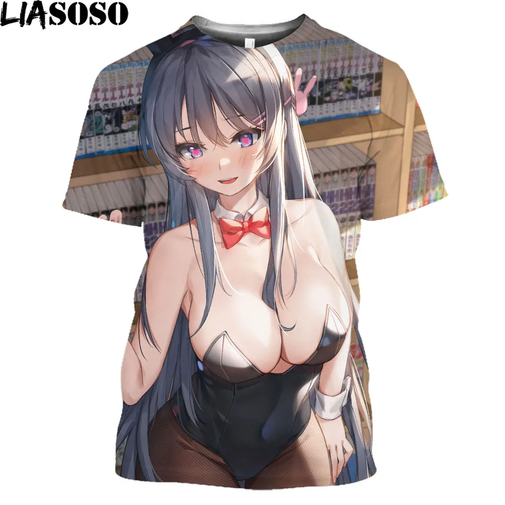 

Anime Rascal Does Not Dream of Bunny Girl Senpai Print T Shirt Mai Sakurajima Temptation Plus Size Tops Alternative Tee Shirt