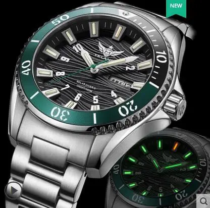 Yelang мужские часы на солнечной энергии Tritium T100 Japan TOP Move для мужчин t WR300M сапфировые