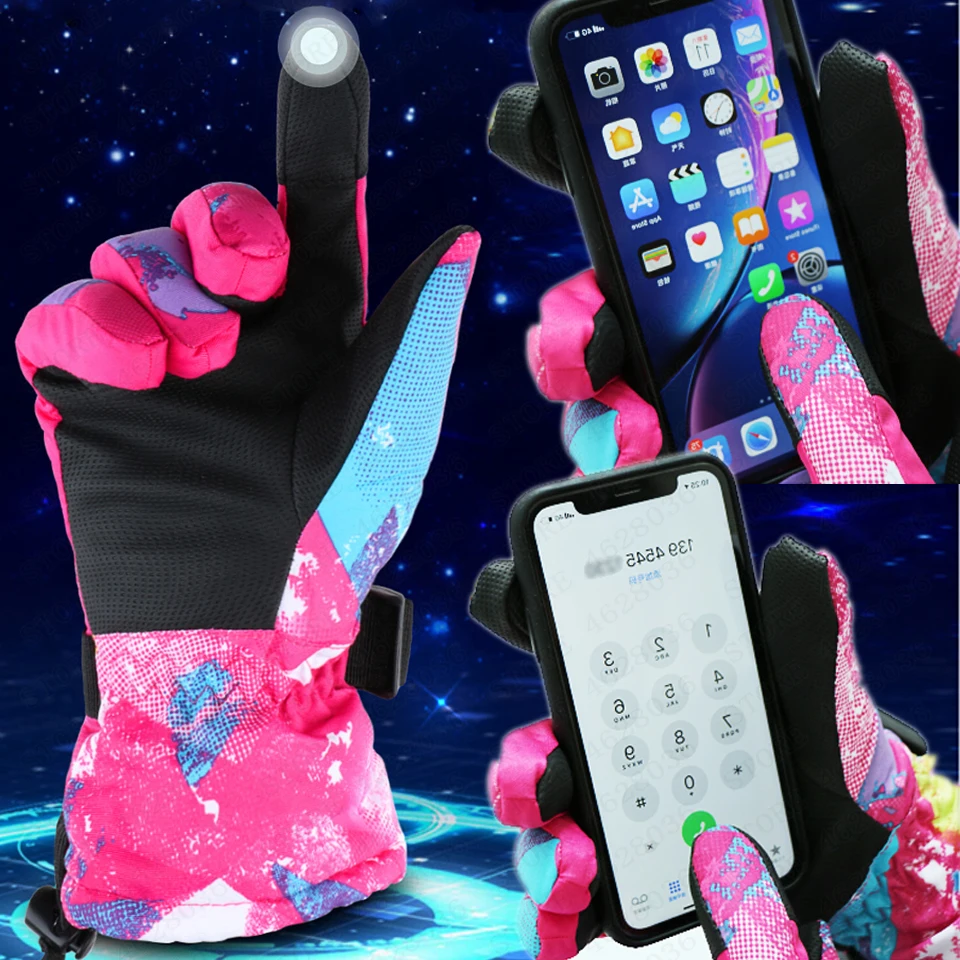 Сверхлегкие лыжные перчатки с сенсорным экраном для мужчин женщин детей