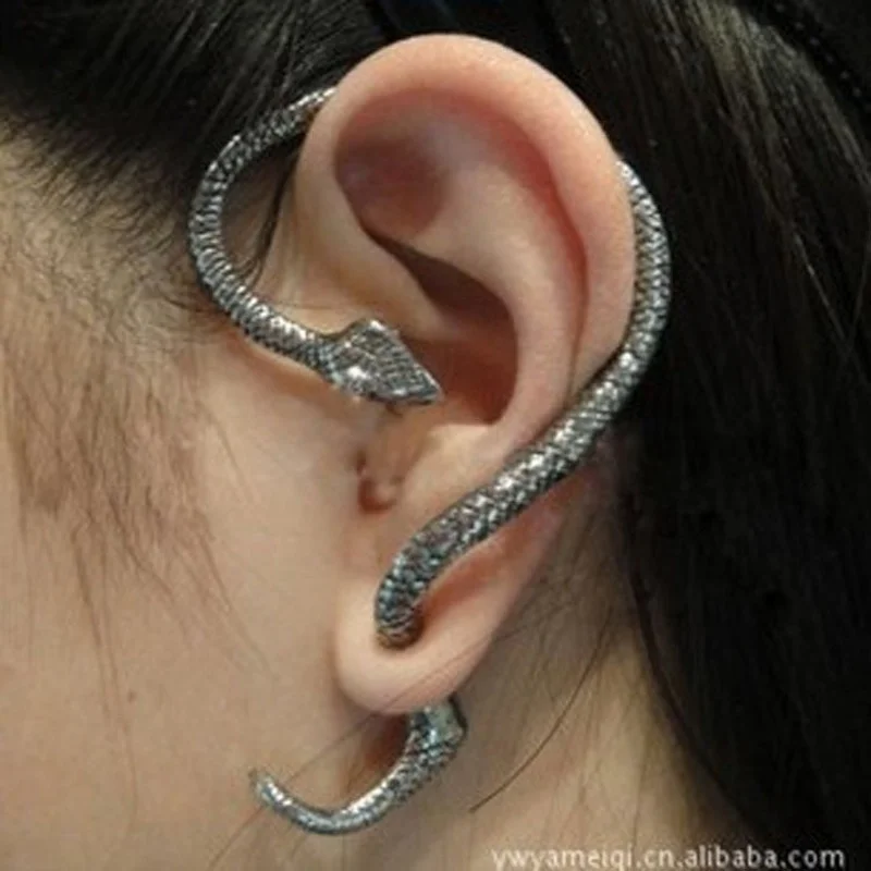 

Retro Exaggerated Snake Winding Ear Clip Non Mainstream Unilateral Fashion Ear Hanging Jewelry Korean Earrings