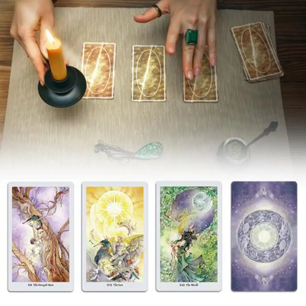 8PCS/Set Flower Shadow Tarot Cards English Divination Love Business Ebook To Guide Game For Women Family Party | Спорт и развлечения
