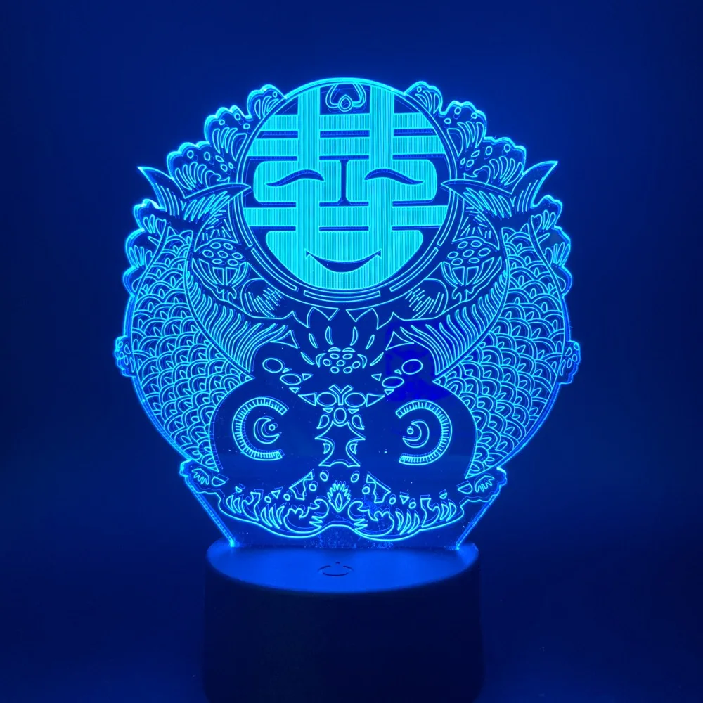 3D лампа гибискуса китайская обручальное лучший подарок для влюбленных сенсорный