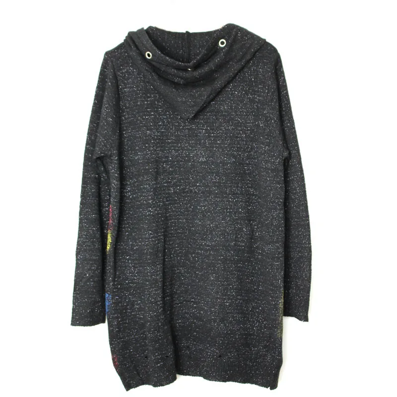 2019 Осень Зима Европейский стиль женский свитер с надписями Топы капюшоном