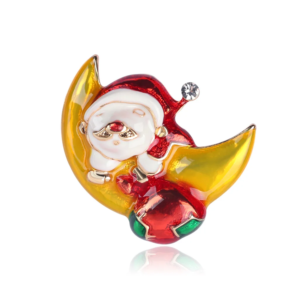 

Blucome Christmas Enamel Brooches Cute Cartoon Santa Claus Anime Brooch Pins for Women Men Scarf Coat Hijiab Pins Christmas Gift