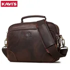 KAVIS брендовая мужская сумка из натуральной кожи ретро официальная сумка через плечо Большая вместительная Новая мужская повседневная сумка для мальчиков 2020