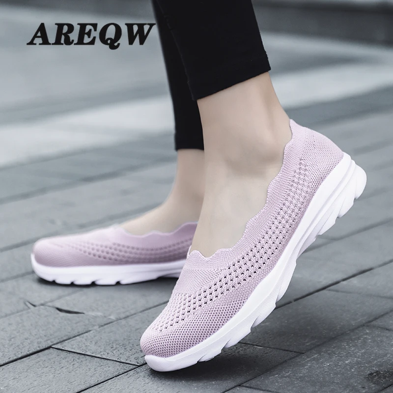 

2021 Breathable Flying Woven Cloth Shoes Autumn Mesh Running Shoes Sports Casual Women's Shoes Jogging Shoes
