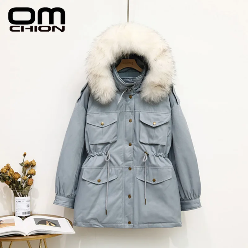 Женская парка на белом утином пуху с капюшоном и карманами|Женские пуховики| |