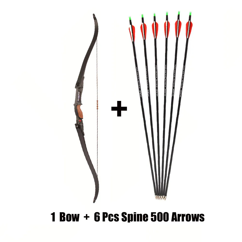 1 Bow and 6 Arrow CS игровой лук 56 дюймов изогнутый лук с безвредным наконечником стрелы и набор стрел для стрельбы из лука на открытом воздухе Охота Стрельба игра - Цвет: 1 Bow and 6 Arrow