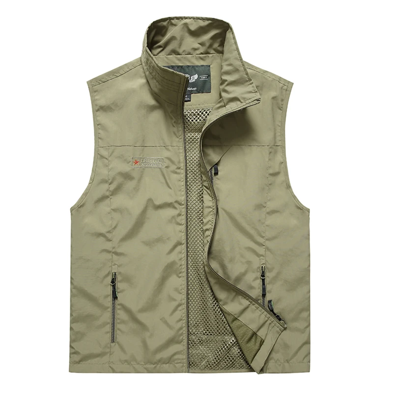 

Summer Mesh Vest with Many Pockets for Men Thin Breathable Multi Pocket Classic Waistcoat Male Photographer Sleeveless Jacket
