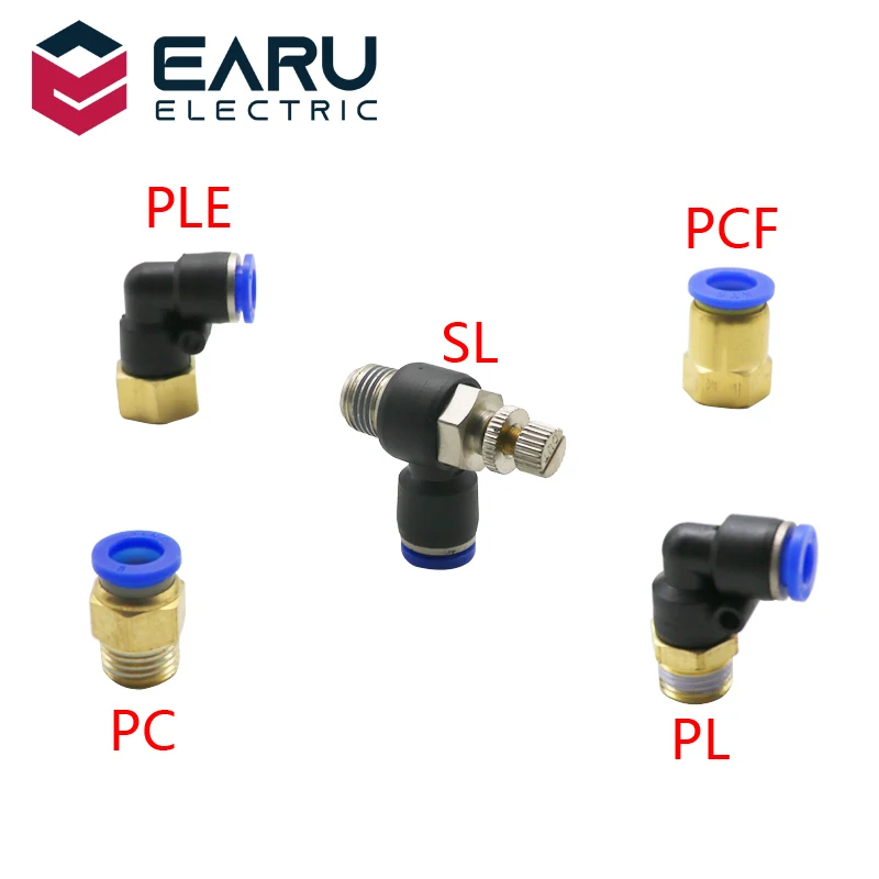 

1PCS Pneumatic Quick Connector PCF PC PL SL PB 4MM-12mm Hose Tube Air Fitting 1/4" 1/8" 3/8" 1/2"BSPT Male Thread Pipe Coupler