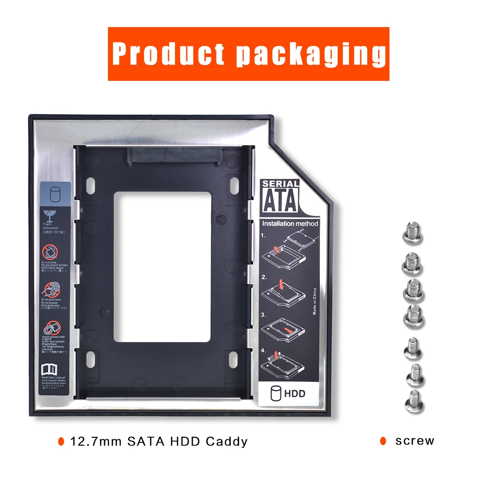 TISHRIC SATA Hdd Caddy SSD 9.5mm 12.7mm Enclosure Hard Disk Case For Laptop CD-ROM DVD-ROM Optical Bay | Компьютеры и офис