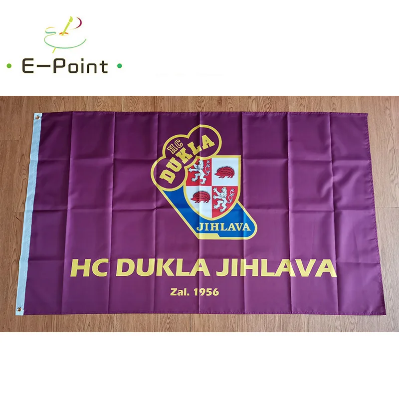 Флаг Чешской Республики хоккейная команда HC Dukla Jihlava размер 3 фута * 5 футов (90*150 см)