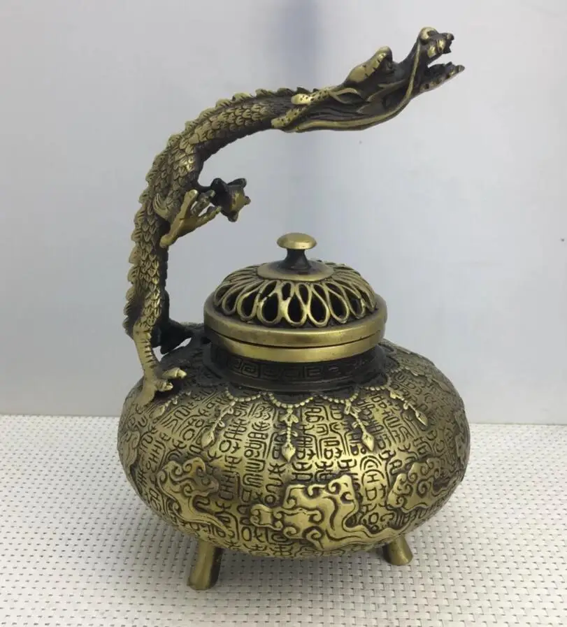 

Archaize латунь благоприятный Дракон благовония горелка ремесла статуя