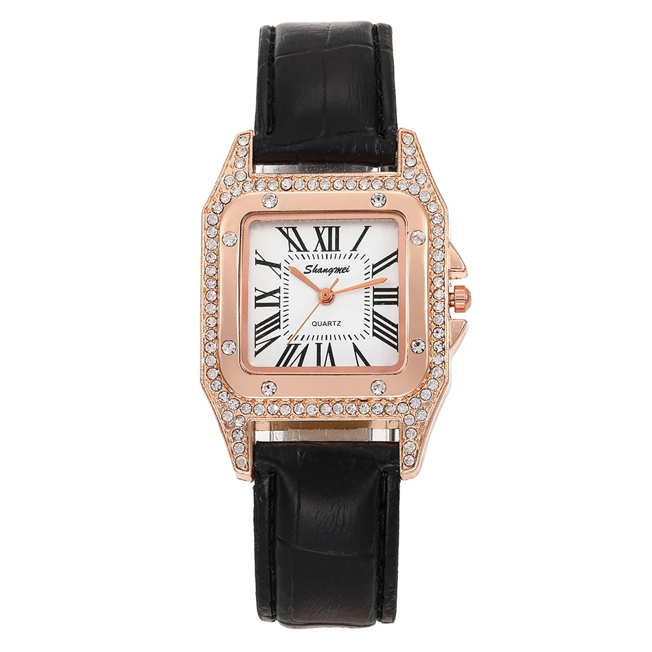 Montre femme Новые квадратные женские часы Роскошные бриллиантовые римские Кварцевые