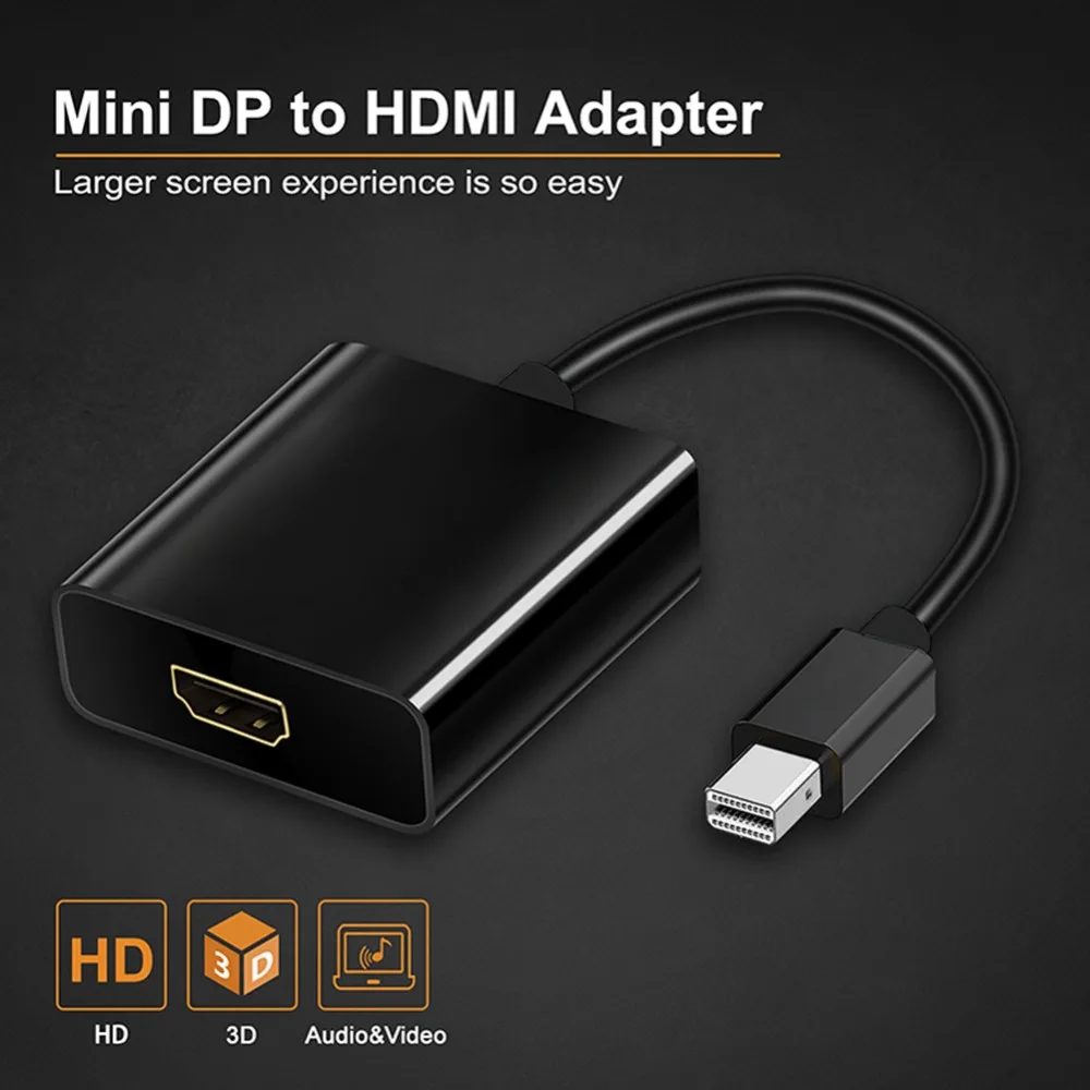 Адаптер eCos M/F Thunderbolt Mini DisplayPort-HDMI-совместимый адаптер для MacBook Pro Air iMac HD 1080p |