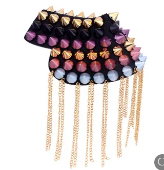 Эполет с кисточками для мужчин и женщин модный шикарный эполет заклепками из