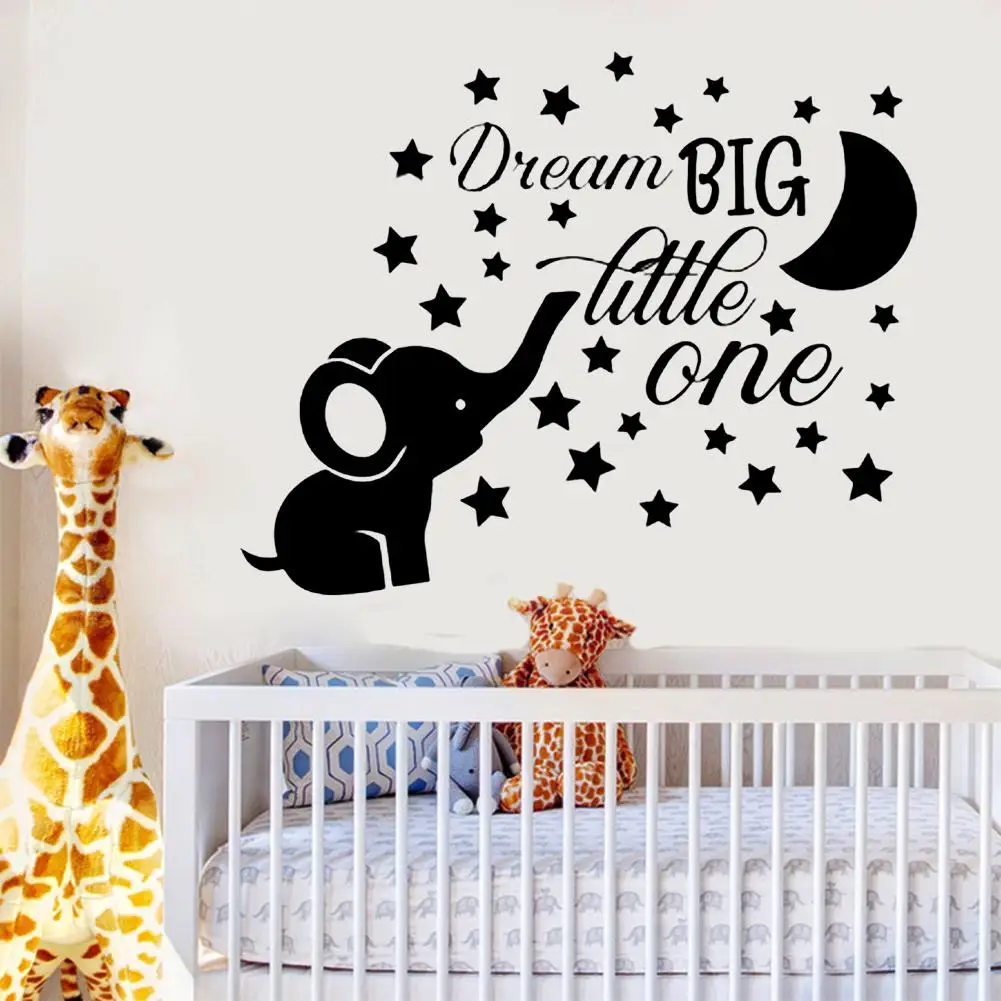 1 шт. мечта Большая маленькая Цитата Декор милый слон Луна Звезда Детская
