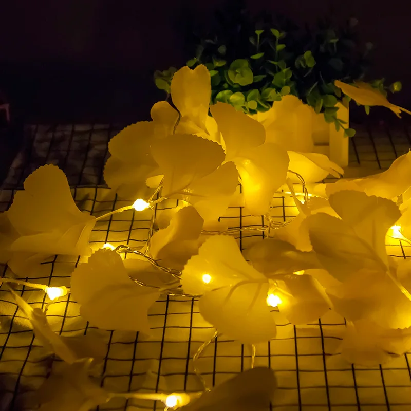 3M 20LED 6 м 40LED Ginkgo Biloba сказочные гирлянды на батарейках водонепроницаемые рождественские гирлянды для украшения свадьбы