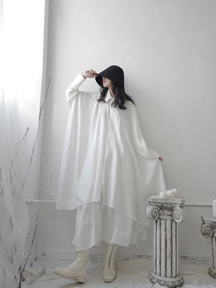 Yamamoto летнее платье свободное мешковатое неправильный дизайн Ниша японский стиль