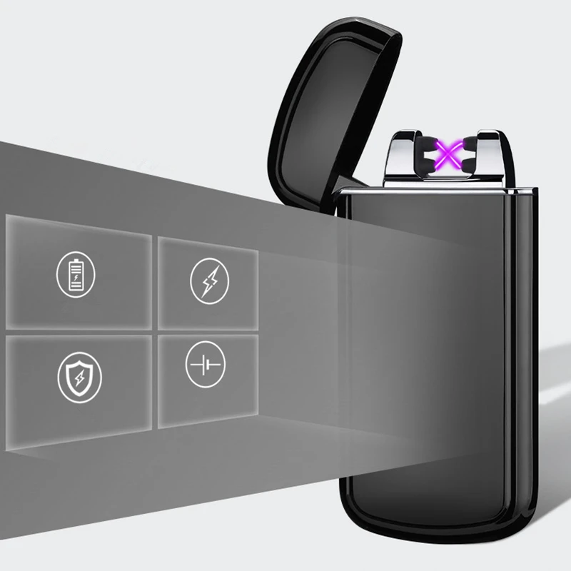 Встряхните для воспламенения двойная дуговая Зажигалка USB зарядка Электронная