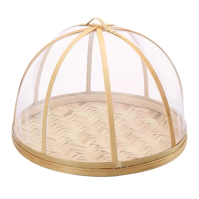 

Food tray hand-made round dustpan bamboo basket fruit basket vegetable sieve net bamboo products indoor kitchen household items