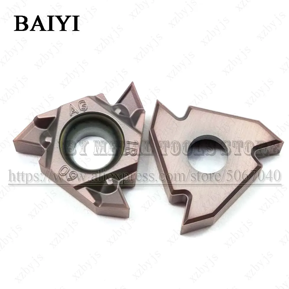 

BAIYI 10pcs 16IR AG60-S MM25 carbide thread inserts 16IR pressed thread turning tool CNC machine tool turning parts 16IR AG60-S