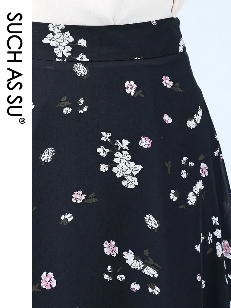 Женская шифоновая юбка-макси с высокой талией и оборками | одежда