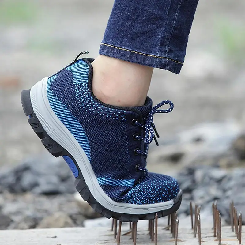 Work safety shoes men 2022 new fashion lace-up sport sneakers breathable mesh male tennis mans footwear plus size |