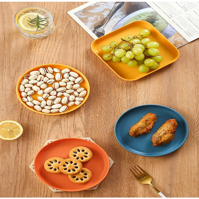 Бытовая Экологически чистая пластиковая тарелка для закусок круглая Квадратная