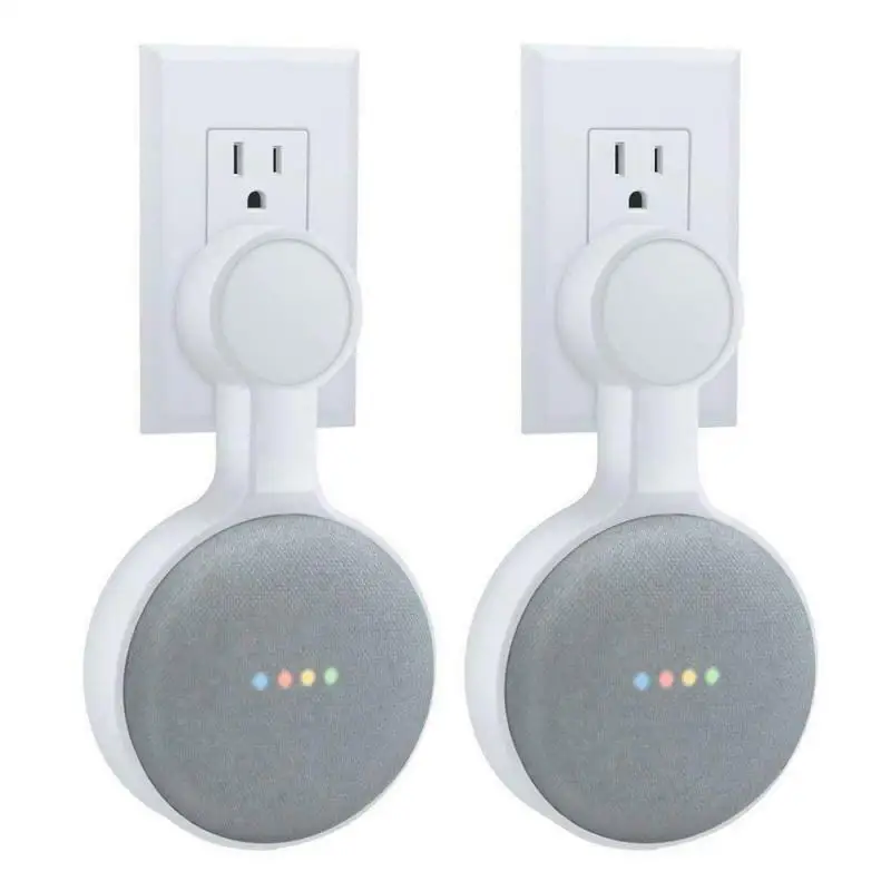 White 2pc Розетка настенная Вешалка Подставка для Google Home Мини голосовой помощник US/EU/AU штекер для дома кухня ванная комната спальня динамик держатель - Цвет: White 2pc