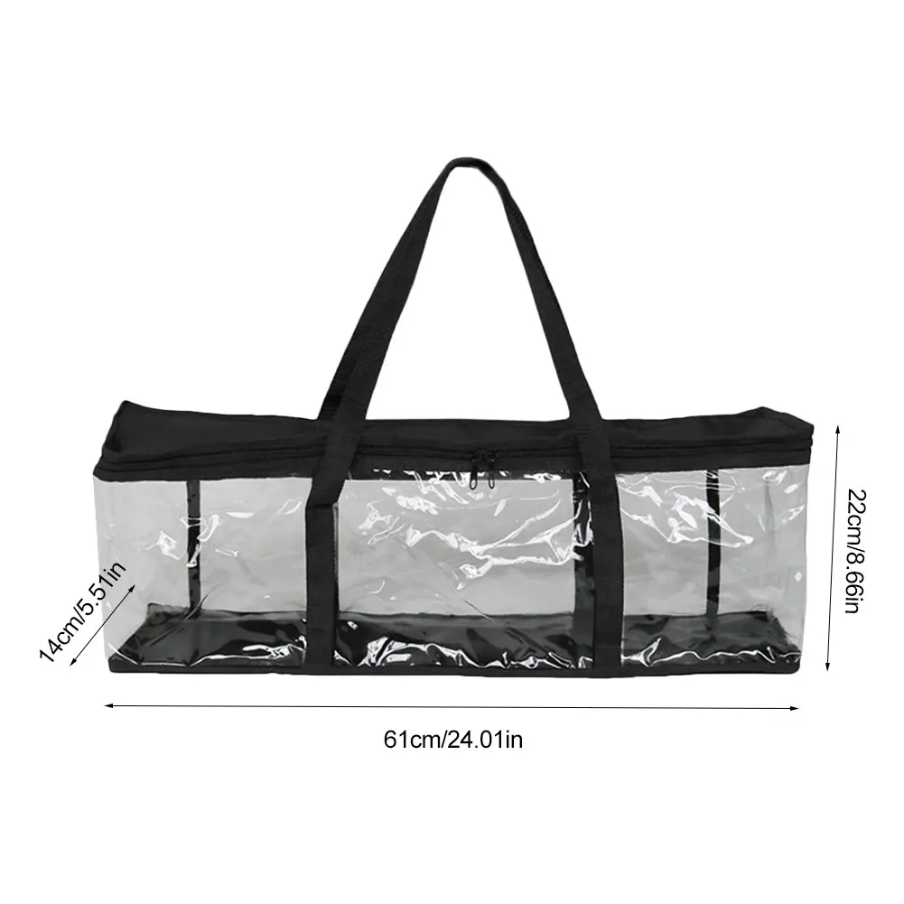 

61*22*14cm PVC Transparent Storage Bag Portable Bookshelf Books Tote Bag CD Carrying Bag Storage Bag Anti-dust