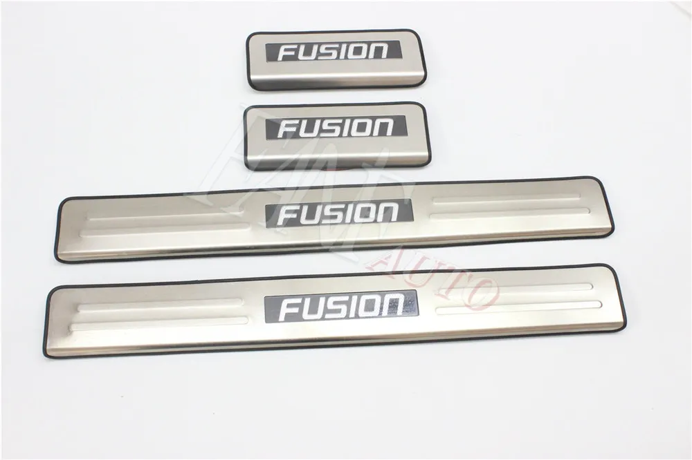 Нержавеющая сталь светодиодные пороги Накладка защита Накладка для Ford Fusion 2013