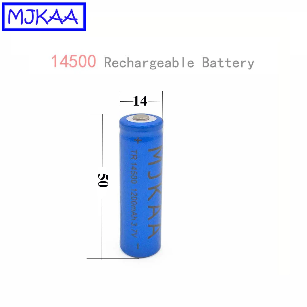 MJKAA 8/10/12Pcs 14500 1200mAh 3.7V Lithium Rechargeable Battery Discharge Power LED Flashlight Portable Devices Lighting Tools |