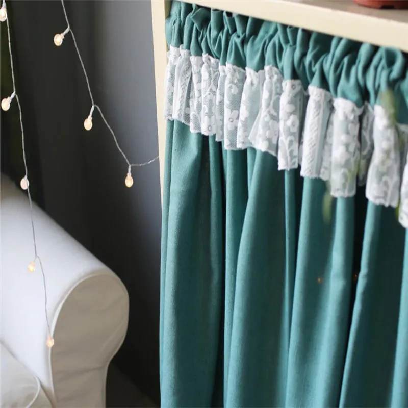 Бесплатная доставка пасторальная льняная полукружевная занавеска для кофе и чая