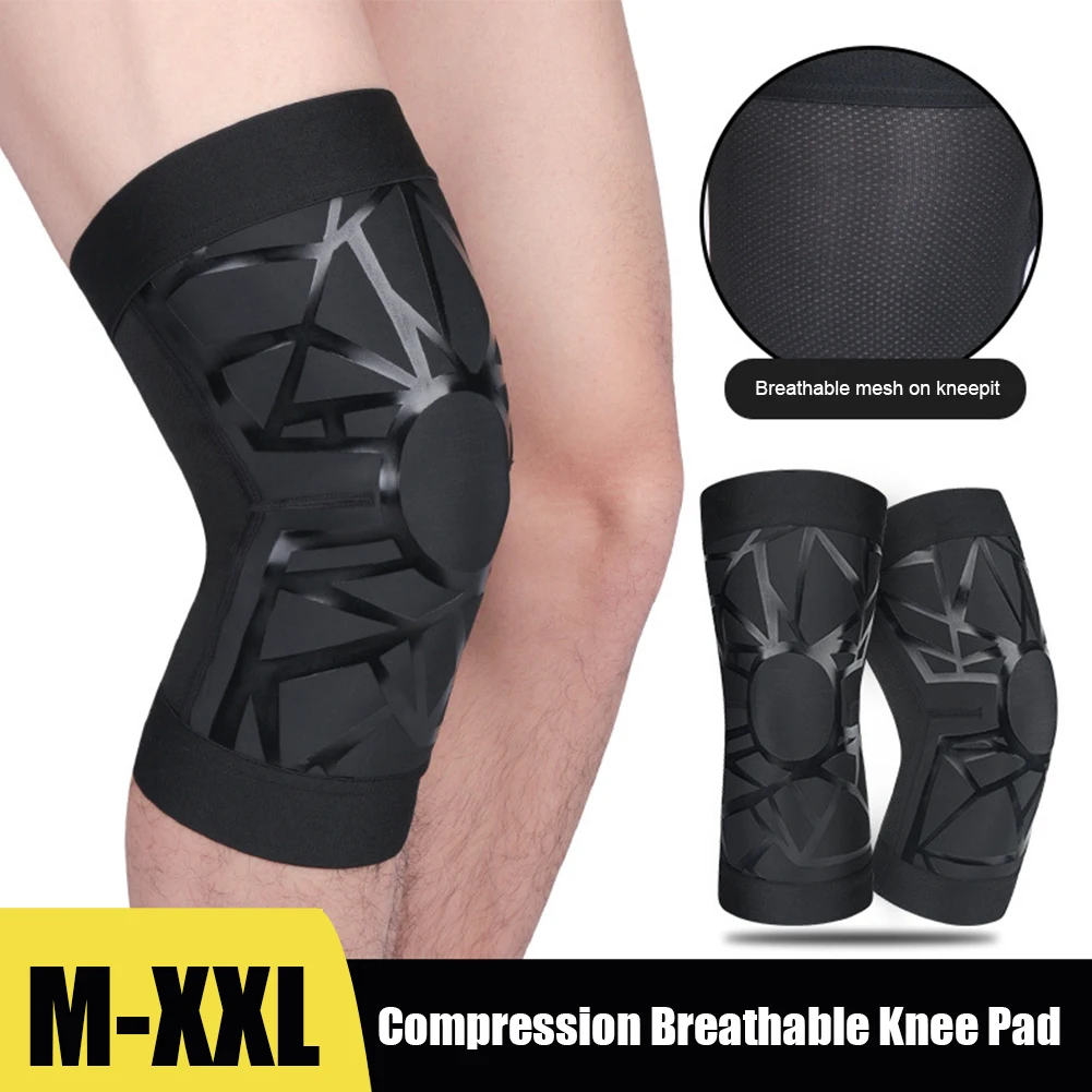 

1Pcs Elastic Fitness Knee Brace Sports Knee Pads Basketball Volleyball Running Knee Protection Breathable Gym Knee Support