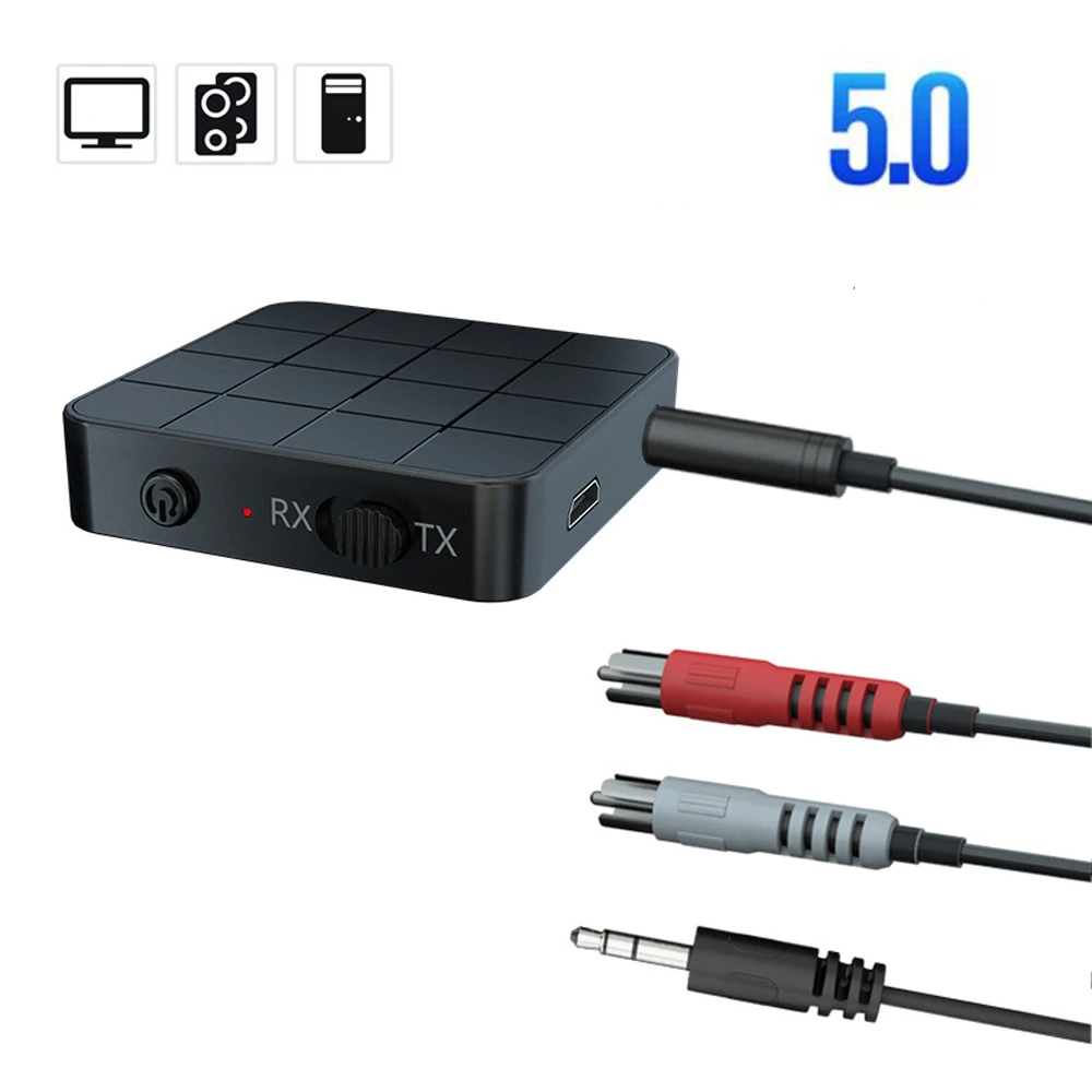 Bluetooth 5 0 аудио приемник передатчик 3 мм AUX разъем RCA USB ключ стерео беспроводной