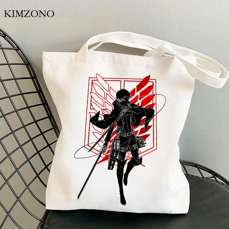 

Attack on Titan shopping bag grocery reusable jute bag recycle bag shopper bag sac cabas tote boodschappentas fabric sac toile