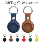 Роскошный противоударный защитный чехол для Apple AirTag из искусственной кожи, подвесное кольцо для ключей, багажная сумка для безопасности, Очаровательная петля, чехол для брелока