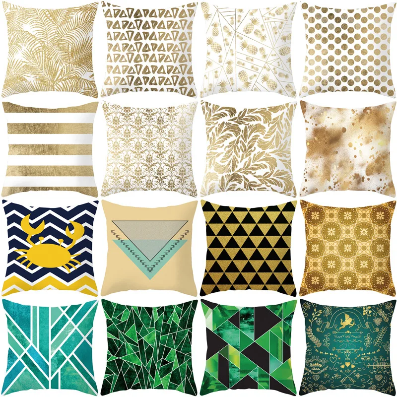 Новая роскошная простая Удобная подушка с зеленым и желтым принтом чехол для
