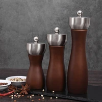 568inch wooden salt and pepper grinder mill adjustable grinder stainless steel manual spice grinder pepper shaker kitchen tool