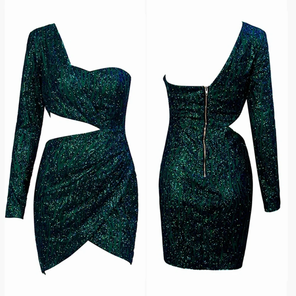 Новинка 2019 модное кораллово красное зеленое Сетчатое платье на одно плечо с