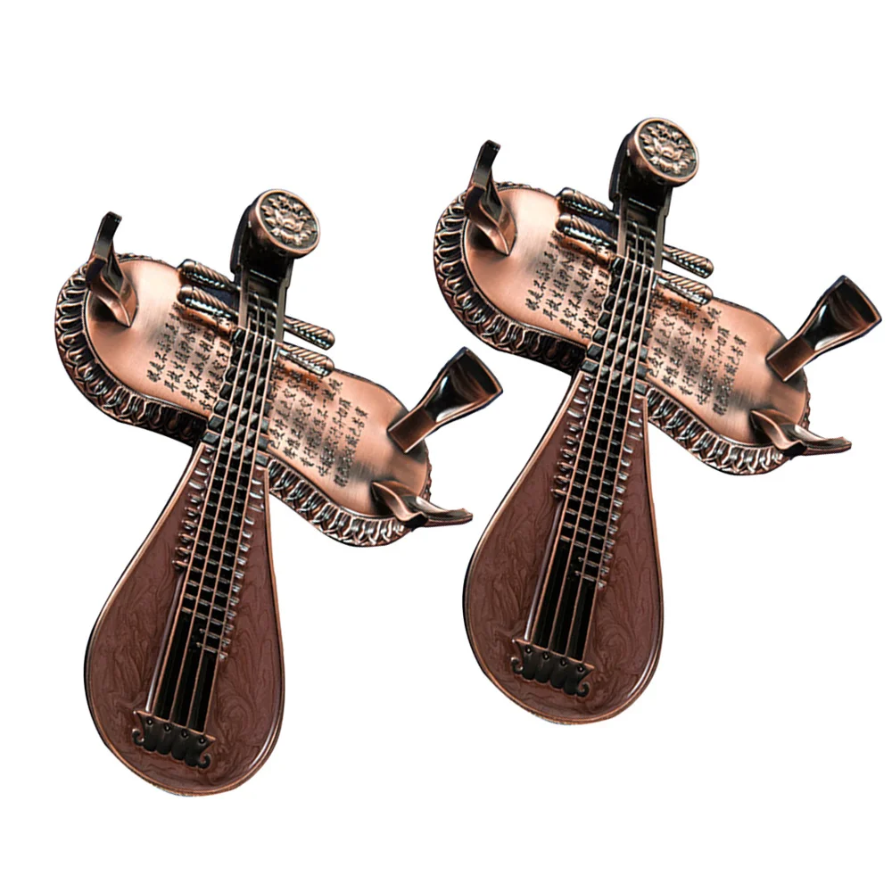 

2 Pcs Pipa Shape Incense Burner Holder Incense Ash Catcher Copper Incense Trays