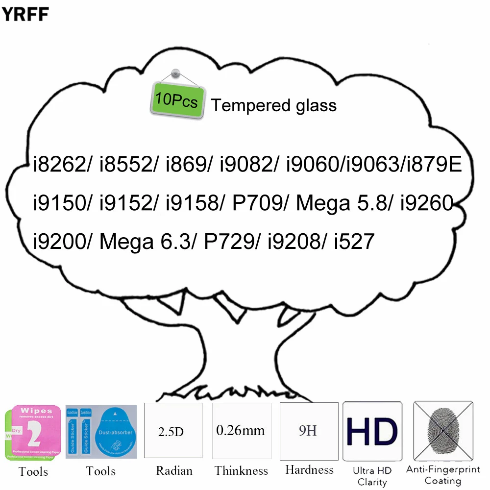 Защитная пленка из закаленного стекла для Samsung Galaxy i9082 i9060 i8262 i8552 i9150 i9152 Mega 5 8 i9260 i9200