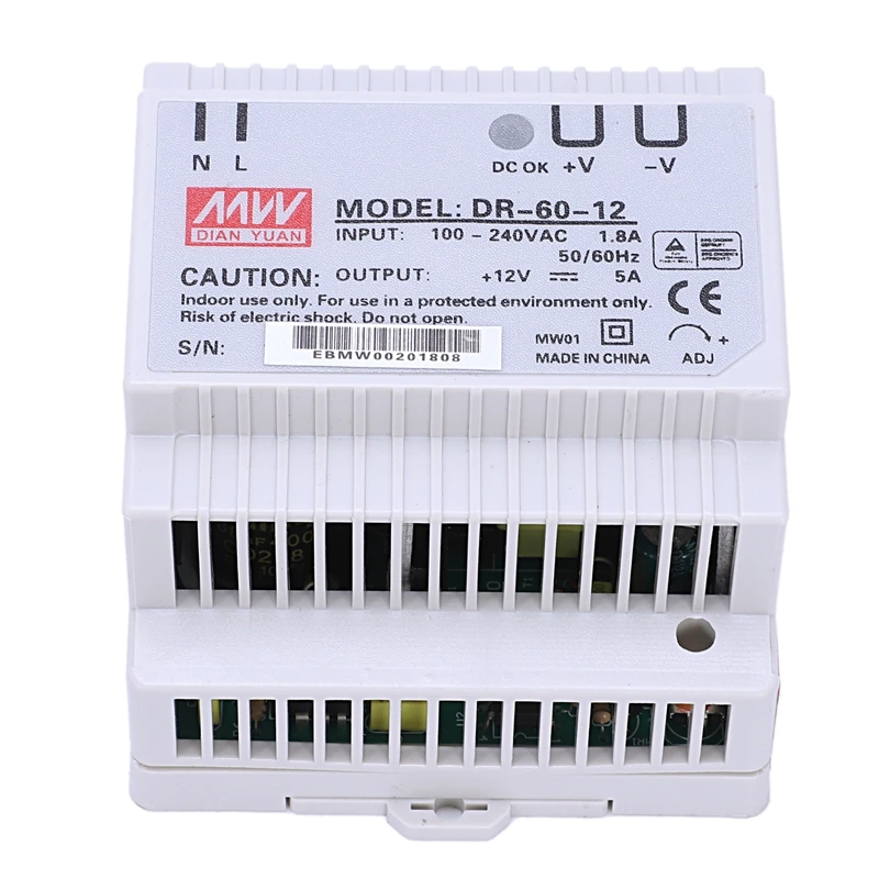 Top Din rail источник питания 60 Вт 12 В ac dc преобразователь dr хорошее