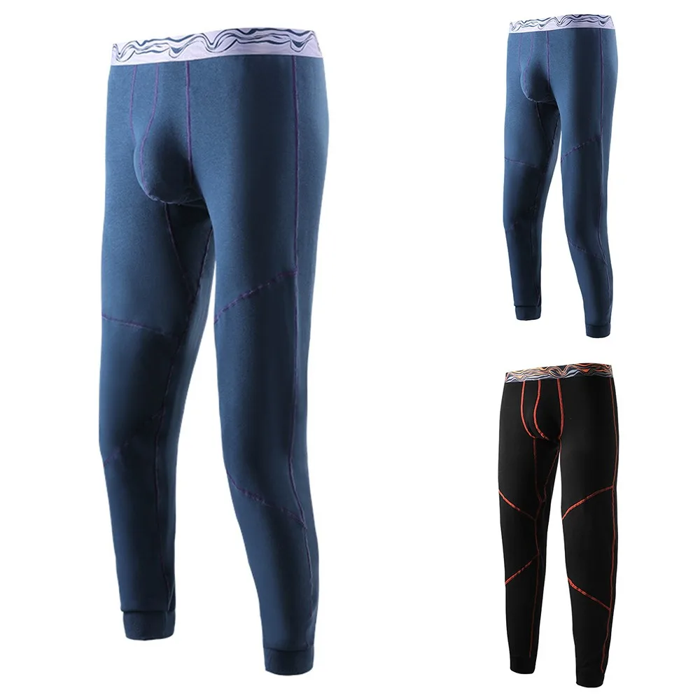 

Men Trousers Plus Velvet Thick Thermal Pants Close-Fitting Cropped Trousers Men's Long Trousers One-piece Plus Velvet Thick Warm
