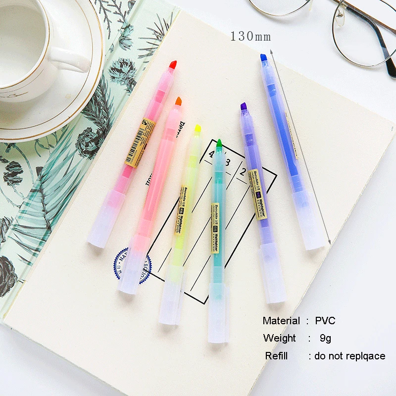 Высококачественная модная прозрачная флуоресцентная ручка с мягким вкладышем