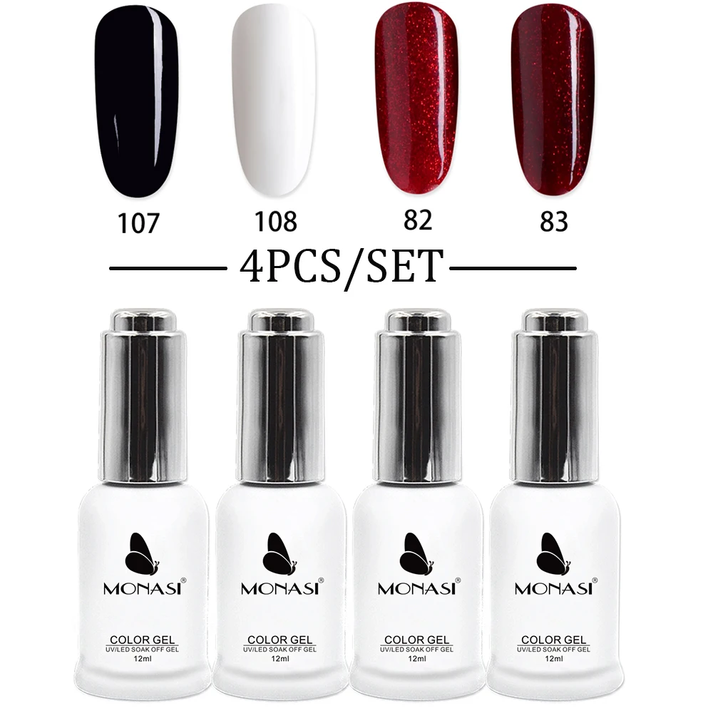 MONASI Гель-лак Рождественский набор 12 мл ярко-красные Блестки Блестящий лак УФ
