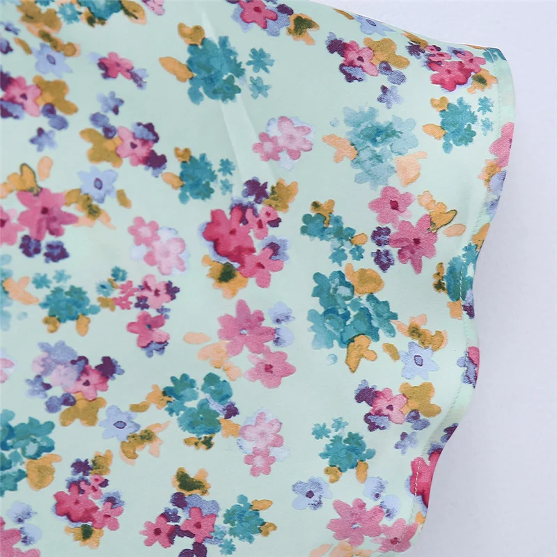 

Draw string floral print women dress 2021 Summer V-neck sexy gentle lady dress Sleeveless fashion female long dresses