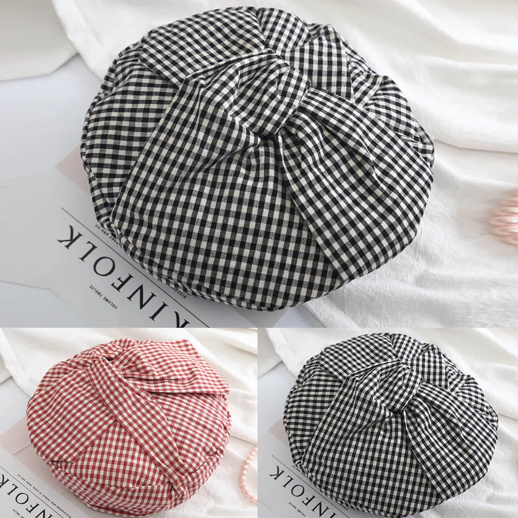 Шапка винтажная женская зимняя черная шапка берет хлопковая корейский газетчика